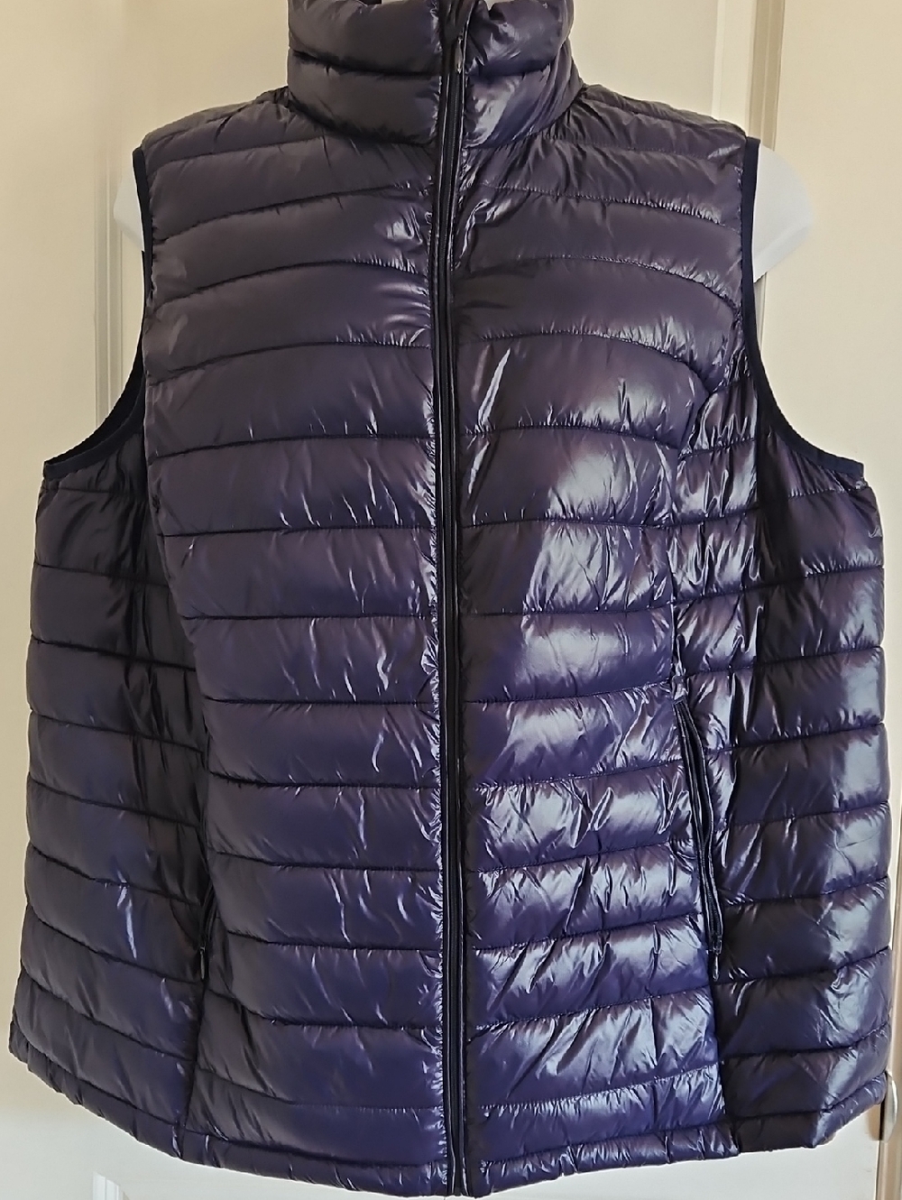 Woman Within Lightweight Quilted Puffer Vest in Deep Navy